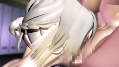 Blonde futanari girl Elf with big cock fucks her girlfriend