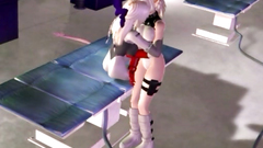 Blonde futanari girl Elf with big cock fucks her girlfriend