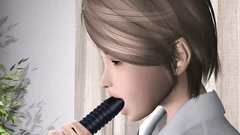 Girl masturbates her wet twat and after sucks cock of her boyfriend