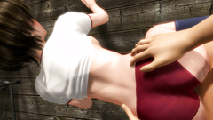 Brunette 3D skinny babe in school form riding on the cock in classroom