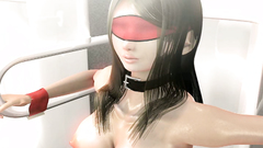 Bondage 3d skinny girl swallows cock against his will