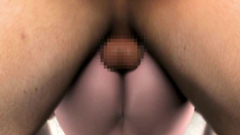 Mega hunk  put his huge dick in narrow gap between the legs