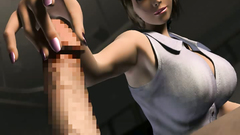 3D Babe with amazing round ass makes sucks big cock