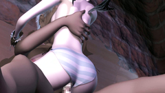 Old man bangs 3d slut between her boobs