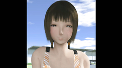 Cute 3d teen in white bikini swallows big dick