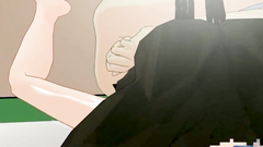 Skinny babe in sexy stockings with shaved pussy