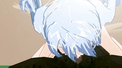 Skinny babe in sexy stockings with shaved pussy