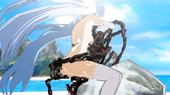 Black hentai monster fucks cute babe on the beach