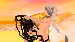 Black hentai monster fucks cute babe on the beach