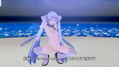 Black hentai monster fucks cute babe on the beach