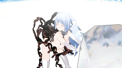 Hentai demon penetrates in wet pussy of young teen on the beach