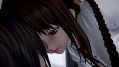 Sexy young futanari in school uniform fucks teen in mini skirt