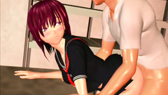 Sexy teen schoolgirl kissing with an old teacher