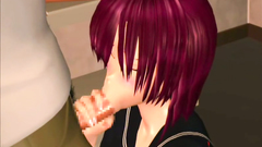 Redhead schoolgirl makes nice BJ