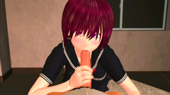 Redhead schoolgirl makes nice BJ