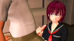 Young 3d teen skillfully sucks old man dick