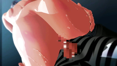 Hot 3d woman in sexy glasses and black stockings with big round ass fucks with horny boy