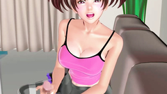 Sexy dark-hair girl in stockings sucks 3d cock