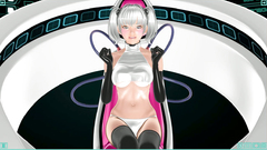 Game play teen babe in sexy black stockings