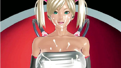 Horny gameplay blonde with big breasts smeared with sperm