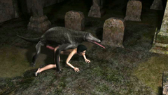 Chunky 3D monster crocodile fucked in pussy black-haired beauty