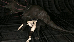 Monster with tentacles penetrates a big pussy and leave there his sperm