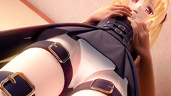 Amazing blonde pirate teen in white panties