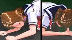 Young naughty boy brought dildo to school and gave it two Schoolgirls for lesbian sex