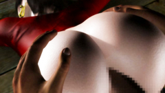 Busty 3d cartoon brunette sucked all the cum from dick