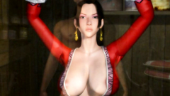 Slut in red dress with sheved pussy fucks with brutal man