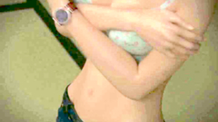 Old 3D pervert eat food with bare body young beauty