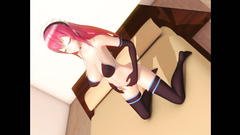 Sexy housemaid in amazing lingerie and black stockings loves when her pussy lick