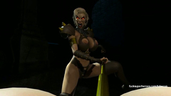 3D Evil princess with strapon cock bangs busty slut