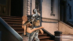 Iceman fucks cute big titted blonde outdoor