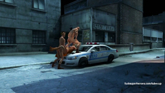 Two big tattooed hunks extreme fucked one slutty blonde in her anal and mouth hole