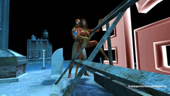 SpiderMan fucks SpiderGirl on the roof