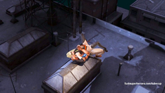 Spiderman and Hollister arranged vaginal storm on the roof