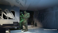 Great Hulk with incredible force fucked in ass Hulk-woman