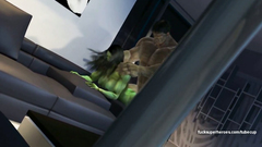 Great Hulk with incredible force fucked in ass Hulk-woman