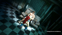 Busty blonde sucks X-Man Wolverine Logan dick