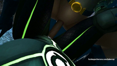 Cartoon Green Lantern brutally fucked blonde cosmo girl