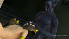 The Cartoon blonde sat on super hero mouth their pussies