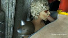 Flash fucks deepthroat a big titted blonde woman