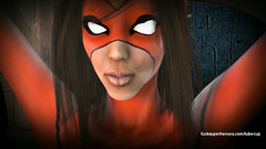 Spidergirl and her lesbian Marvel girlfriend like rubbing vagina