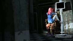 Mystique with big perfect ass riding on the Magneto dick