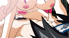 Blonde babe riding on the Naruto friend cock