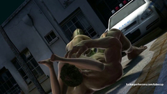 Blonde girl sucks huge cock of cartoon Hulk