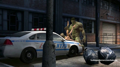 Hulk fucked charming blonde on a police car