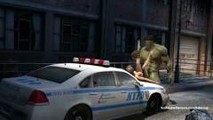 Hulk fucked charming blonde on a police car