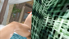 Sweet girl in bikini with big breasts sucking her boss cock